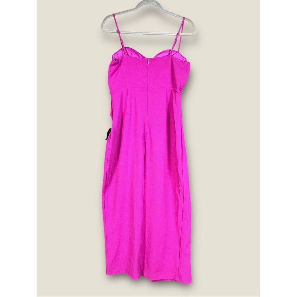 Lulus Always Turning Heads Magenta Bustier Tulip Midi Dress Size L NWT - Picture 7 of 10